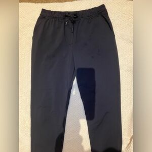 Womens Straight Pants High Rise Drawstring Elastic Waist Pull-On